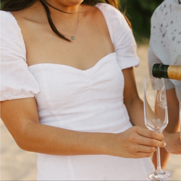 Aritzia Dame Linen White Midi Dress - Picture 4 of 8